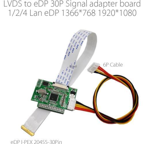 3.3V 30 Pin LVDS Turn To EDP Signal LCD Converter Conversion Controller Board for 1920x1080 1366x768 EDP LCD Display Panel