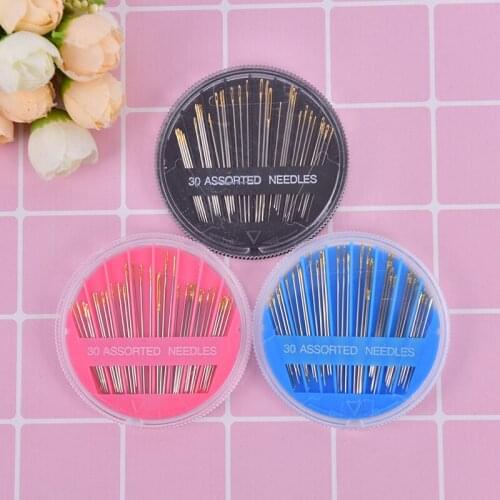 30Pcs Darning Needles Leather Hand Sewing Needles Gold Eye Needle Embroidery Home DIY Sewing Accessories