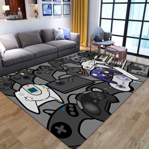3D Anime Printing Carpets Soft Flannel Kids Game Controller Area Rugs Cartoon Kid Bedroom Play Floor Mat Child Gamer Area Carpet