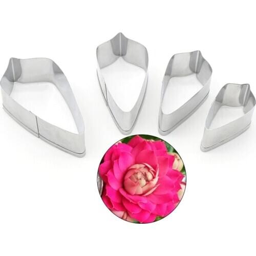 4pcs/set Flower Petal Cookie Cutters Mold Stainless Steel Cake Biscuit Moulds Fondant Sugarcraft Icing Mold Kitchen Baking Tools