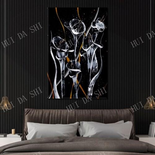 Abstract Lilies Flowers Modern Wall Art Decor Canvas Print