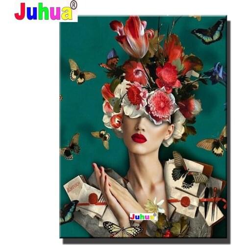 Diy diamond embroidery Abstract Flower Woman,Photo Custom diamond painting full square round drill mosaic Portrait Fantasy