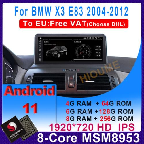 10.25" Qualcomm Snapdragon CPU Android 10 Car Multimedia Player GPS for BMW X3 E83 2004-2009 Radio Navigation Head unit Stereo