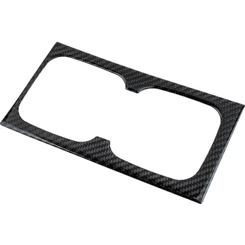 Car Black Carbon Fiber Console Water Cup Holder Cover Trim Frame Decor Fit For Honda Civic 8th Gen 2006 2007 2008 2009 2010 2011