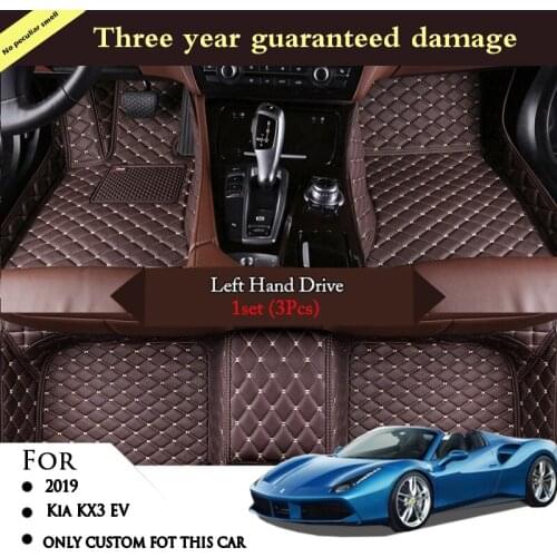 Car Floor Mats For Kia KX3 EV 2019 Carpets Artificial Leather Waterproof Custom Foot Pads Car Styling Interior Accessories Parts