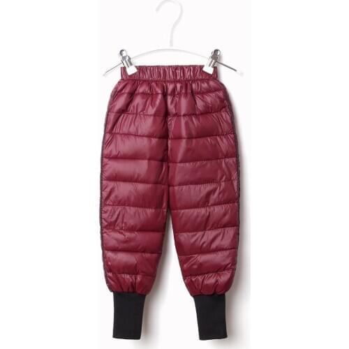 Cotton-padded Trousers 2020 New Style Boys Girls All-match Pants Kids Clothing Winter Elastic Waist Childrens Thicken Warm Down