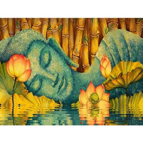 Buddha Religion DIY Cross Stitch Embroidery Kits Needlework Set Cotton Thread Printed Canvas Home Decoration Wholesale Hot Sell