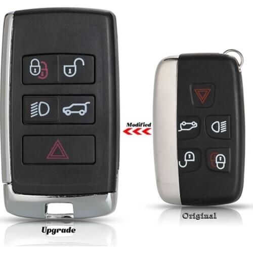 Jingyuqin For Land Rover Range Rover LR2 LR4 For Jaguar F-Pace F-Type XE XF XJ Upgraded Remote Key Shell Case Fob For KOBJTF10A