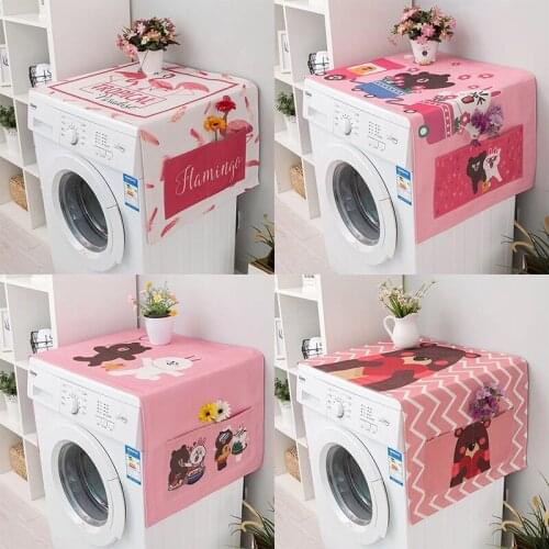 Roller Washing Machine Cover Refrigerator Cover Sunproof Waterproof Cover Microwave Oven Bedside Table Cotton Linen Cloth