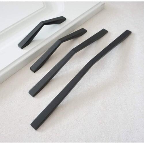 3.78'' 5'' Black Furniture Handles Zinc Alloy Simple Pulls Knob for Cabinet and Drawer Modern Kitchen Accessory Cabinet Hardware
