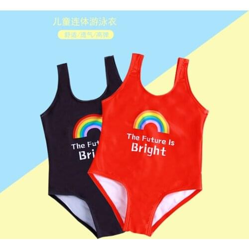 Black Red Girl Swimsuit Kids 1-6 Years One Piece Beachwear Children Swimwear Floral Teenage Ruffle Bikini Girl Bathing Suit 2021