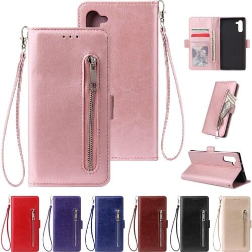 For Samsung Galaxy Note 8 9 10 Pro A71 A51 A10S A20S A30S A40S Wallet Leather Case fashion zipper Flip Cover Mobile Phone Bag