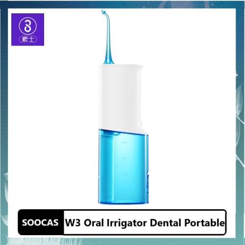 Soocas W3 Oral Irrigator Dental Portable Water Flosser Tips USB Rechargeable Water Jet Flosser IPX7 Irrigator for Cleaning Teeth