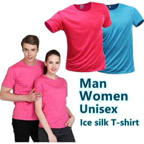 Summer Ice Silk T-shirt Unisex Sweat-absorbent quick-drying Loose Large Size Mesh Breathable Sports Top