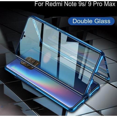 Magnetic Case For Xiaomi Redmi Note 9s Double-Sided Tempered Glass Metal Cover For Xiaomi Redmi Note 9s 9 s Pro Max Global Case