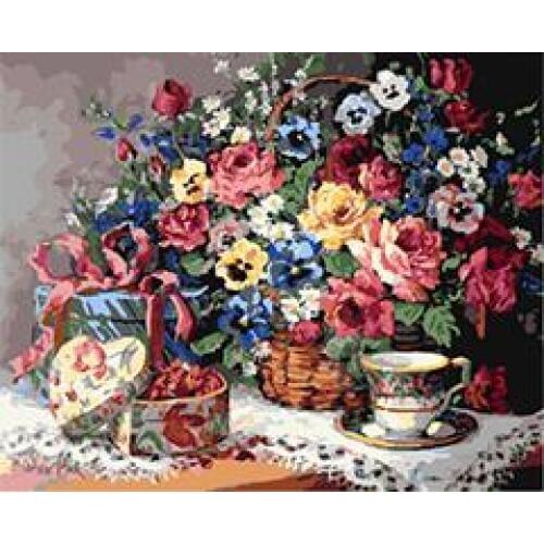 MaHuaf-X1137 Flowers for the beloved painting coloring by numbers digital Hand-painted canvas painting for home decor
