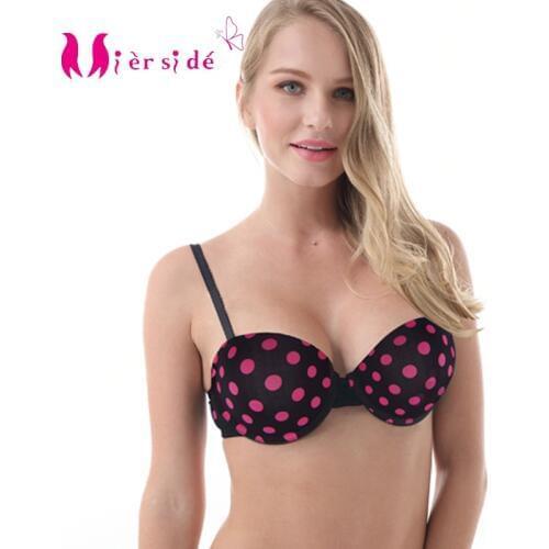 Mierside ZBW011 2017 push up padded bra rose dot classics black good quality pink color 32B 34C 36D 38C kawaii