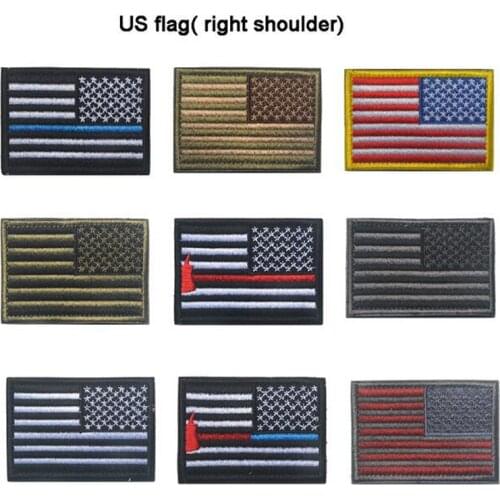 5 Pieces/lot USA Flag Patches Reversed Right Shoulder military Tactical patch Decorative Badges stripes Appliques for clothes