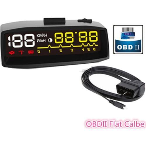 2017 Newest 4F Car HUD OBD2 II Head Up Display Manual Switch HUD KM/h MPH Overspeed Warning Windshield Projector Alarm System He