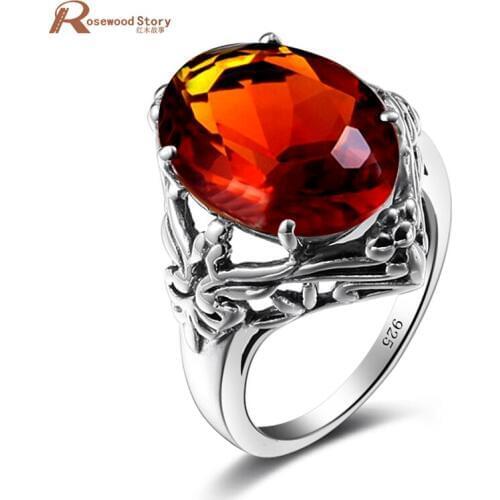 Fashion Princess Engagement Ring Butterfly Shaped Brown Created Amber Stone 925 Silver Wedding Jewelry Anillos Casamento Anel