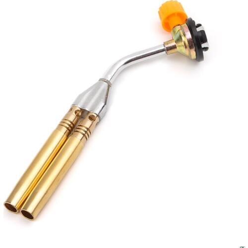 OOTDTY Butane Jet Flame Torch Double Tube Brazing Gas Blowtorch Lighter Burner Outdoor Camping Gun