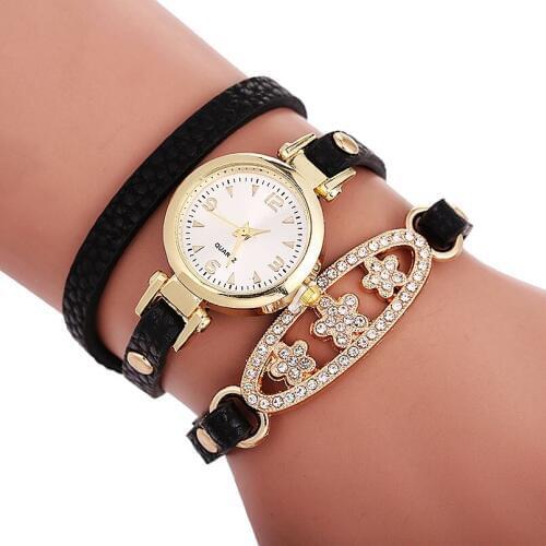 Hot national style leather watch wrap around elegance wristwatch for women wholesale clock long strap watches