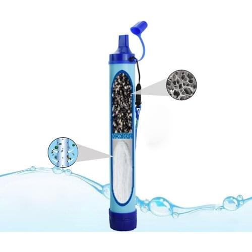 Portable Water Filter Straw Water Purifiers Filtration System Direct Drinking Disinfection Camping Life Emergency Survival Tool