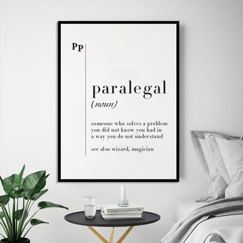 Poster Paralegal Definition Printing Lawyer Gift Office Decoration Law Wall Art Scandinavian Typography Minimalist Canvas