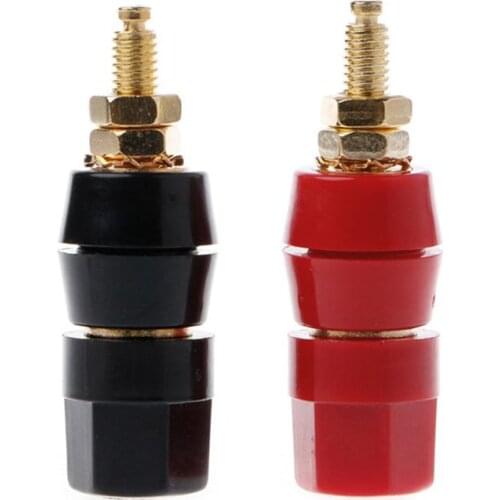 Speaker Terminal 4mm Banana Plug Red and Black Connector Amplifier Binding Post Speaker Jack Electrical Equipment HX6D