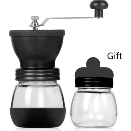 YRP Manual Ceramic Burr Coffee Bean Grinder with Fortified Glass Storage Jar Durable Cafe Bean Mill Coffee Maker Kitchen Tools