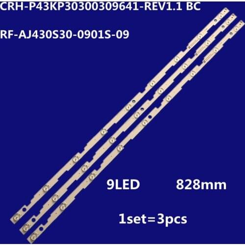 LED Backlight strip 9 Lamp for Sharp 43"TV LC-43FG5242E LC-43UI7252E CRH-P43KP30300309641-REV1.1 BC RF-AJ430S30-0901S-09