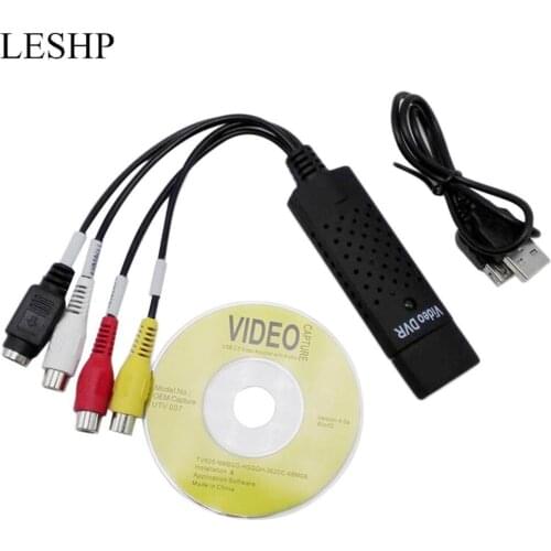 USB 2.0 Video Capture Card Converter PC Adapter TV Audio DVD DVR VHS High Quality Black