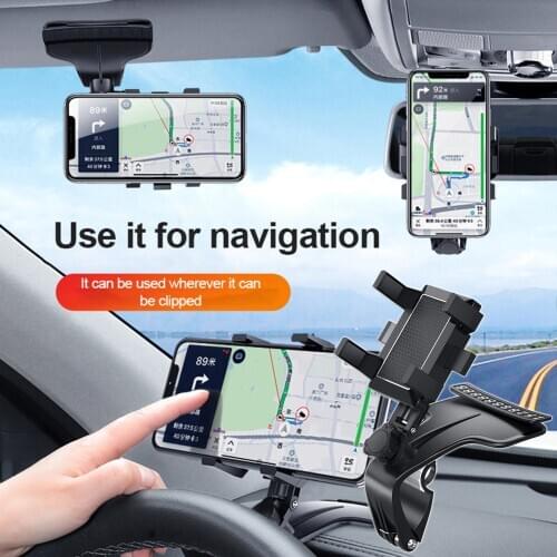 1200 Degree Rotating Car Dashboard 360° Phone Holder with Hidden Parking Number Card Car bracket