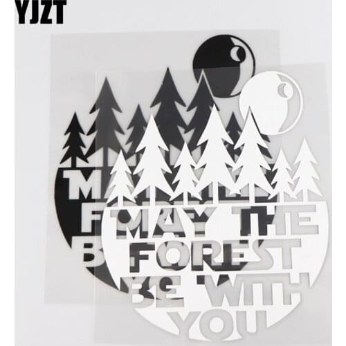 YJZT 13.2×15.9CM MAY THE FOREST BE WITH YOU Vinyl Decal Car Sticker Funny Accessories Black/Silver 4C-0455