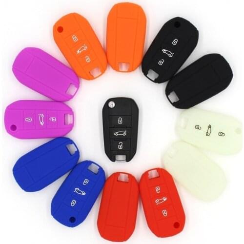 Para Peugeot 3008, 208, 308, 508, 408, 2008 Para Citroen C4 CACTUS C5 C3 C4L Clave Protector Funda De Silicona Para La Llave Del