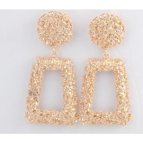 Earrings Exaggerated Matte Stud Earrings For Women Metal Big Drop Geometric Statement Earrings Gold Silve Creative
