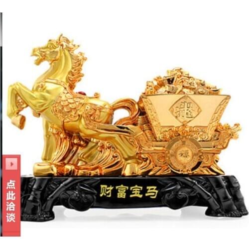 Golden Horse Decoration Treasure Recruitment Horse Car Opening Gift Zodiac Get rich right away home statues