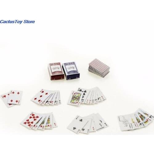 1 Setcreatiive Miniatures Poker Home Decor Mini 1:12 Dollhouse Poker Cards Playing Game for BJD Kurhn Doll Accessories