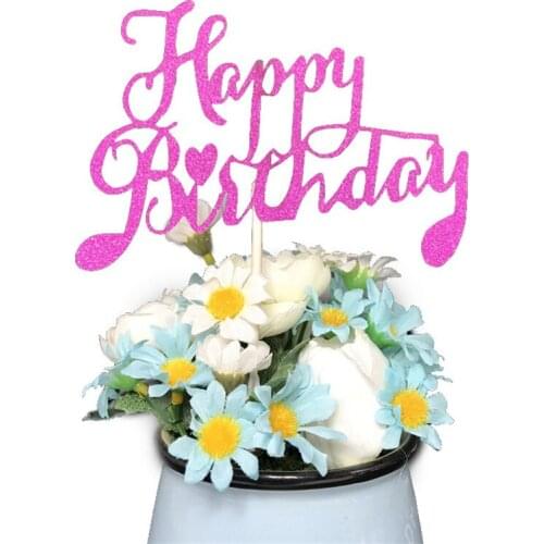 10Pcs Happy Birthday Cake Topper Baking Cake Insert Decorating Cupcake Birthday Party Decoration Supplies Cake Top Flag