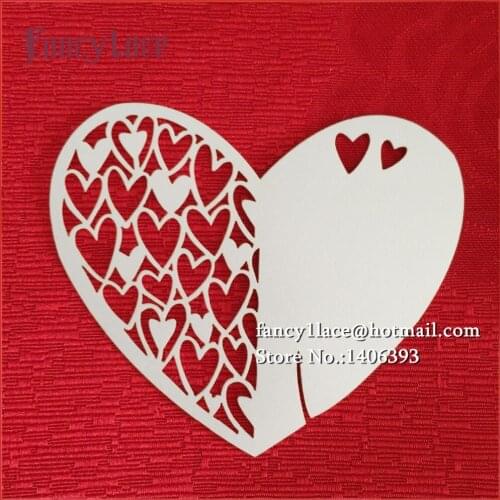 100pcs New Sweet Heart Wedding Name Place Cards For Wine Glass Laser Cut On Pearlescent Card, Wedding Decoration, Party Favor