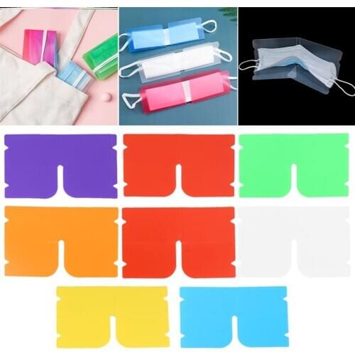 14pcs Portable Reusable Mask Storage Case Holder Foldable Mask Storage Clip Anti-Cross Infection Storage Clip (Random Color)