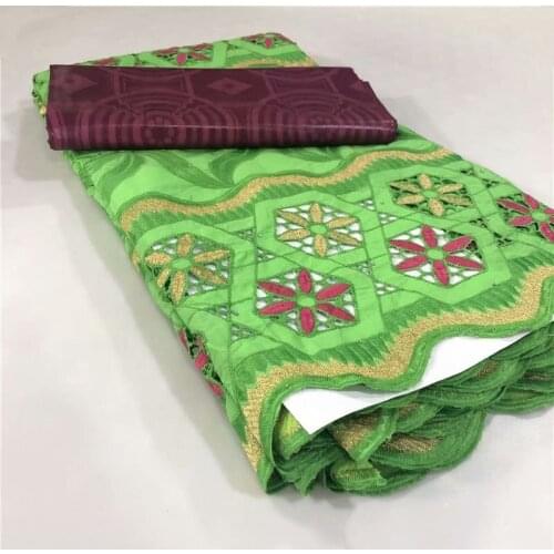 2.5+2.5 Yards 100% Cotton And Bazin Riche 2021 High Quality Senegal African Wedding Gown Dress Swiss Voile Dry Lace Material