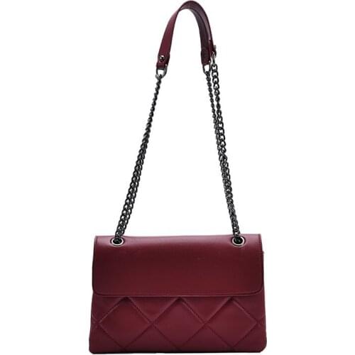 2021 Fashion Trending Chain Shoulder Pack Girls Handbags Totes Female Cross Body Bag New Pu Leather Crossbody Bags for Women