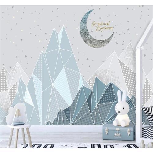 Custom 3d wallpaper murals-Nordic modern minimalist personality geometric childrens room mural TV background wall