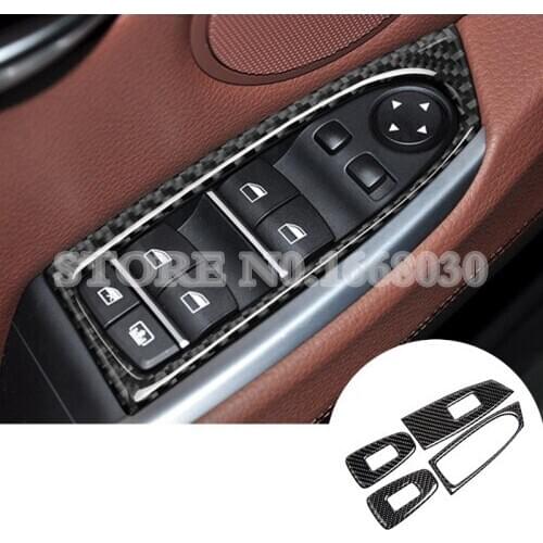 Carbon Fiber Door Armrest Window Switch Cover For BMW 5 Series GT F07 2010-2017 4pcs Car accesories interior Car decoration