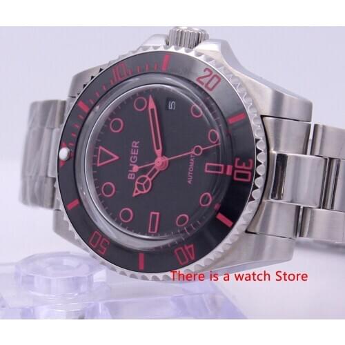 Bliger 40mm Automatic Mechanical Men Watch Luxury Brand Sapphire Crystal Watch Luminous Waterproof Calendar Wristwatch Men