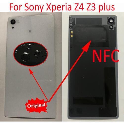 1Pcs Original Z4 Back Glass battery Cover For Sony Xperia Z4 Z3+ Z3 Plus E6553 E6533 Rear Door Cover Case housing With NFC