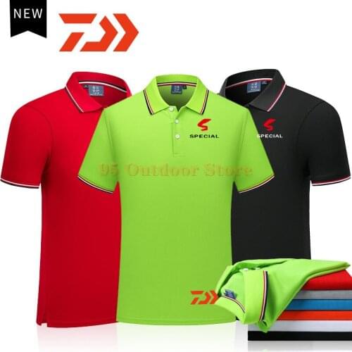 Daiwa Summer Fishing Clothes Men Outdoor Sport Shirt Fishing Short Sleeve Breathable Polo Shirt Waders for Fishing T Shirt