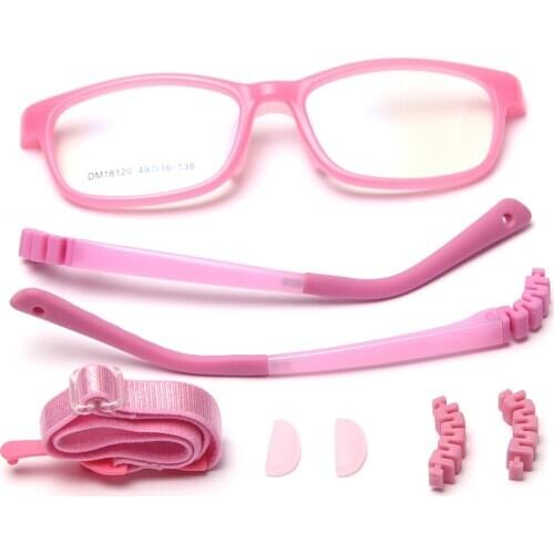 Veshion Girl Child Glasses Optical Tr90 Frame Anti-slip Clear Lens Kids Square Eyeglasses Frames Gifts for Boys Blue Pink