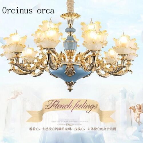 French crystal chandelier luxury atmosphere villa living room bedroom dining lamp European style retro garden Chandelier